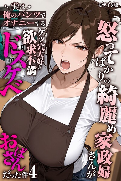 怒ってばかりの綺麗め家政婦さんが実は俺のパンツでオナニーするケツ穴大好き欲求不満ドスケベオバサンだった件【単話】(4) モザイク版【エロ漫画】